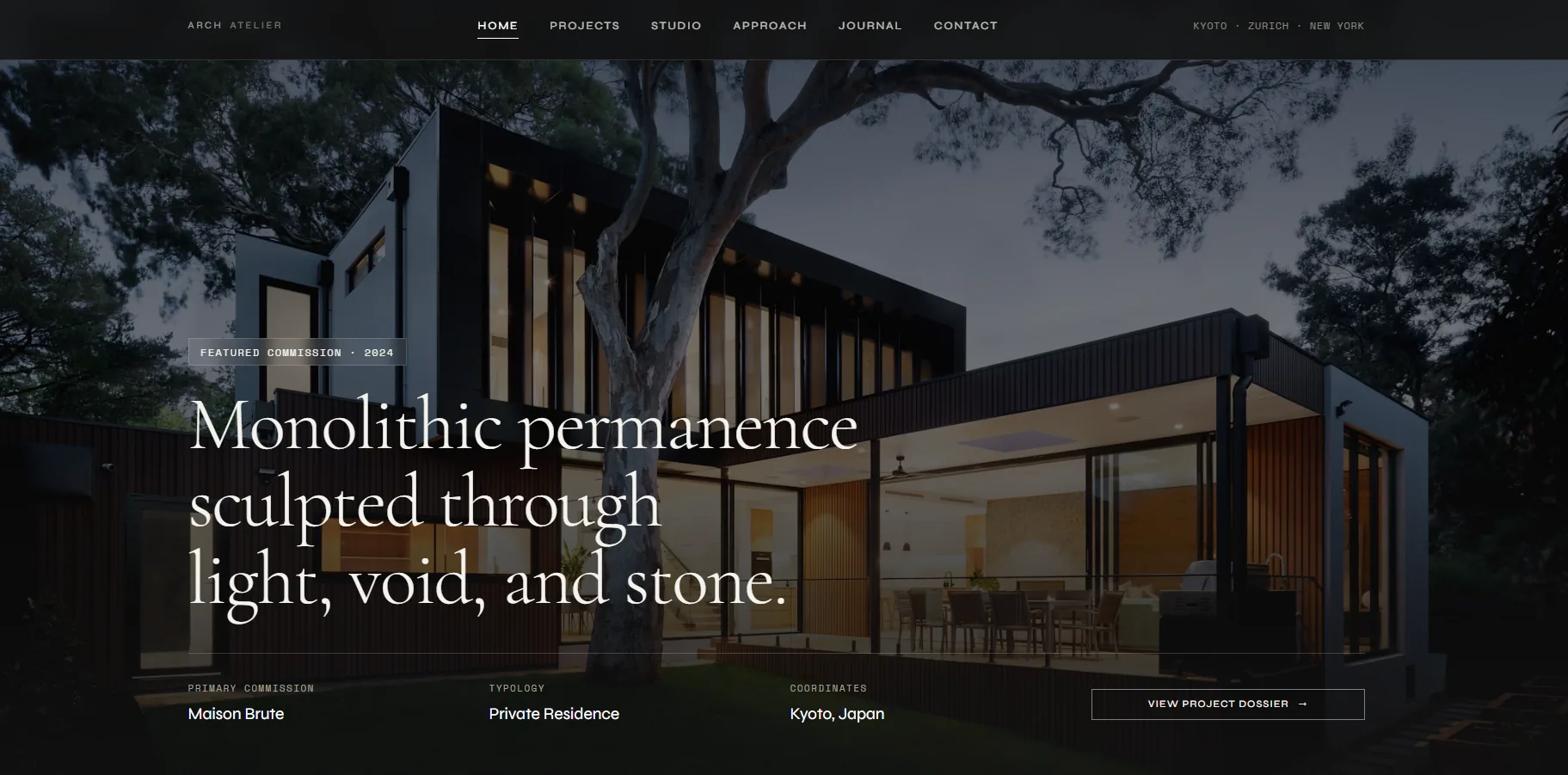 Arch Atelier website concept by SiteCraft