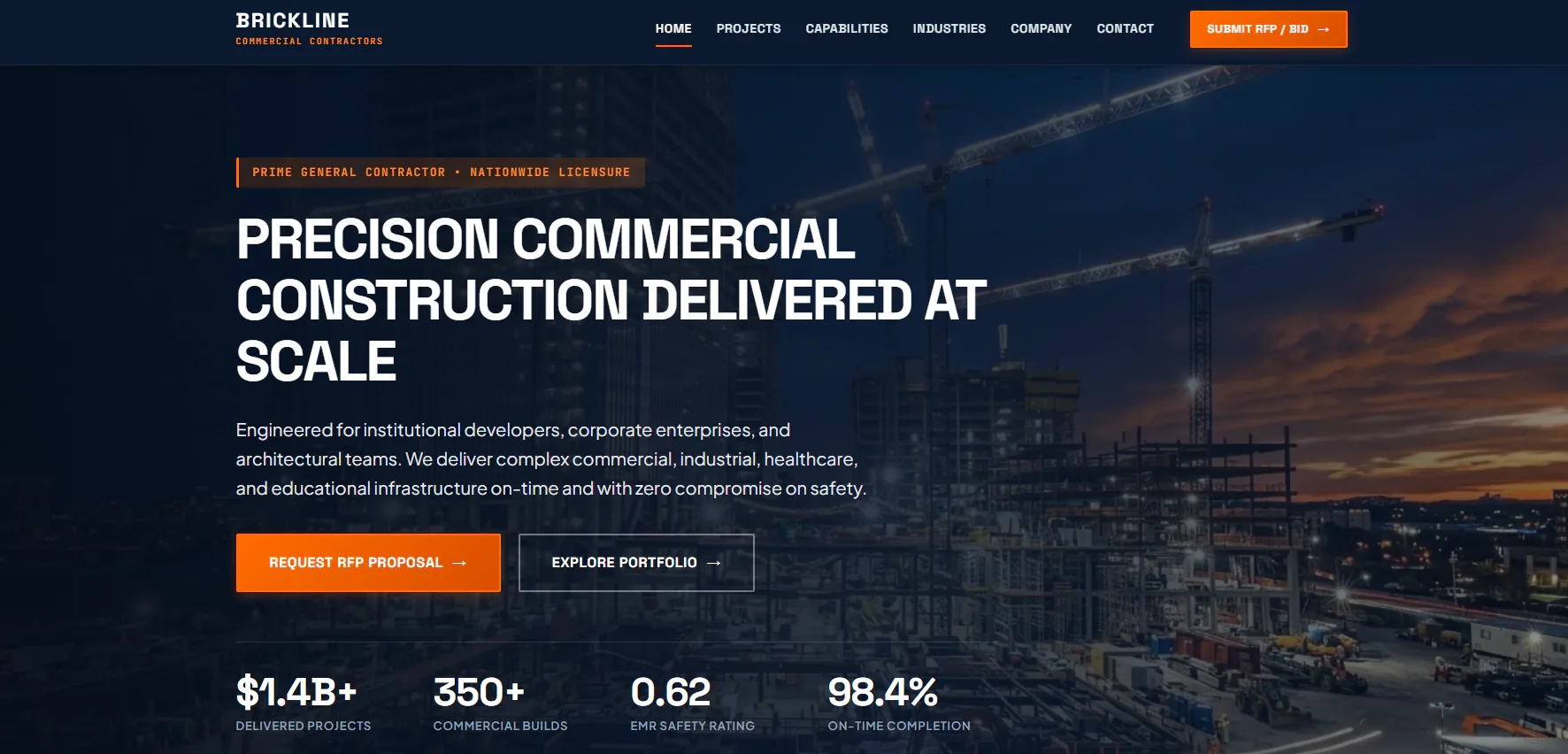 Brickline website concept by SiteCraft