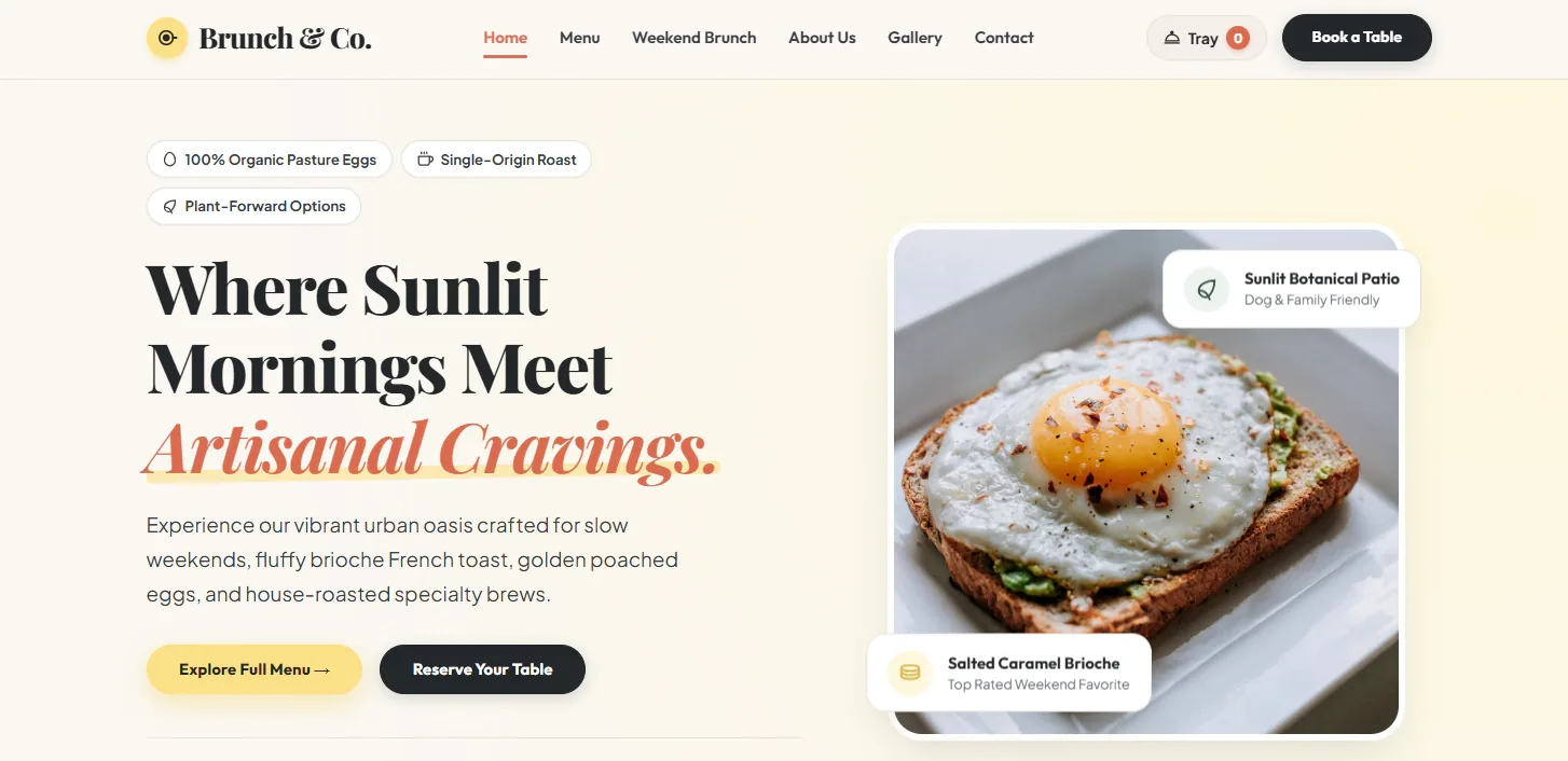 Brunch & Co. website concept by SiteCraft