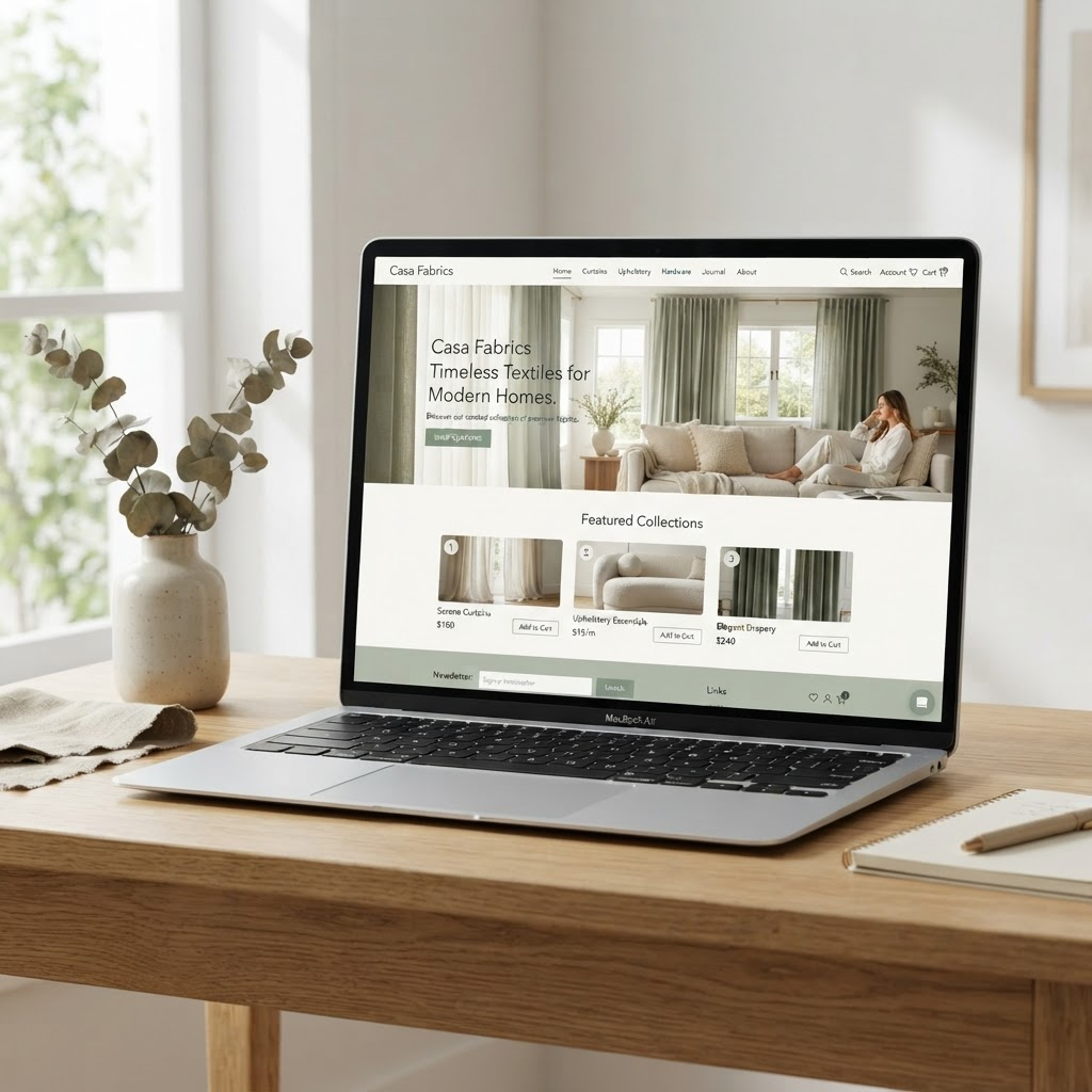 Casa Fabrics website design by Sitecraft Io