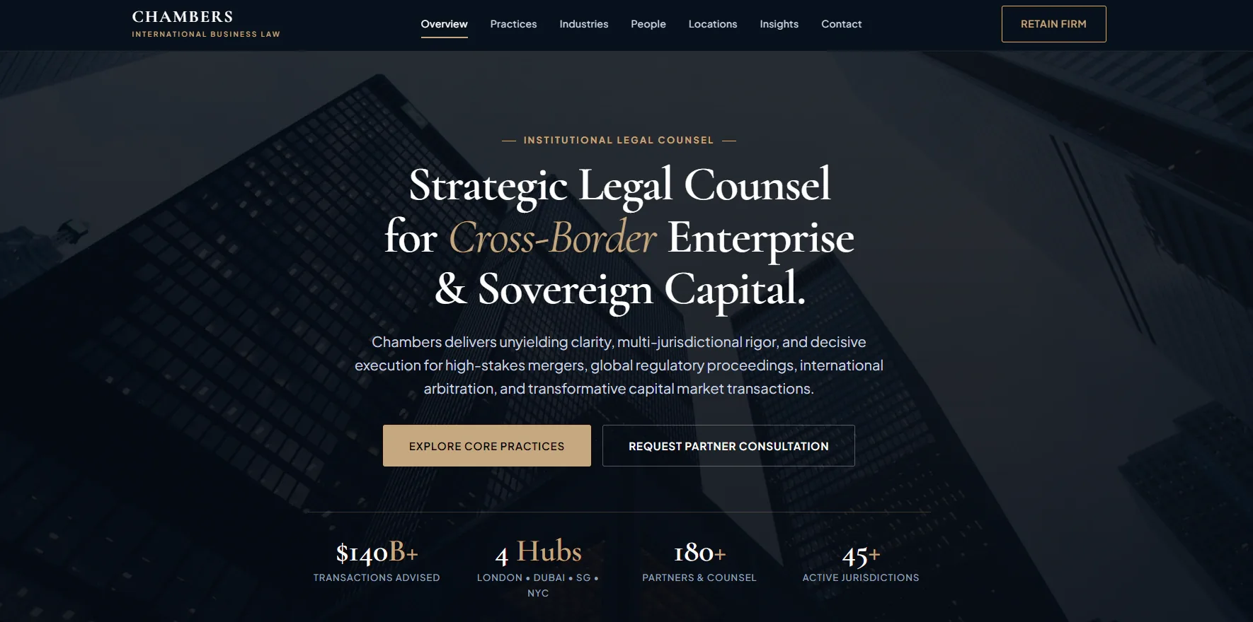 Chambers website concept by SiteCraft