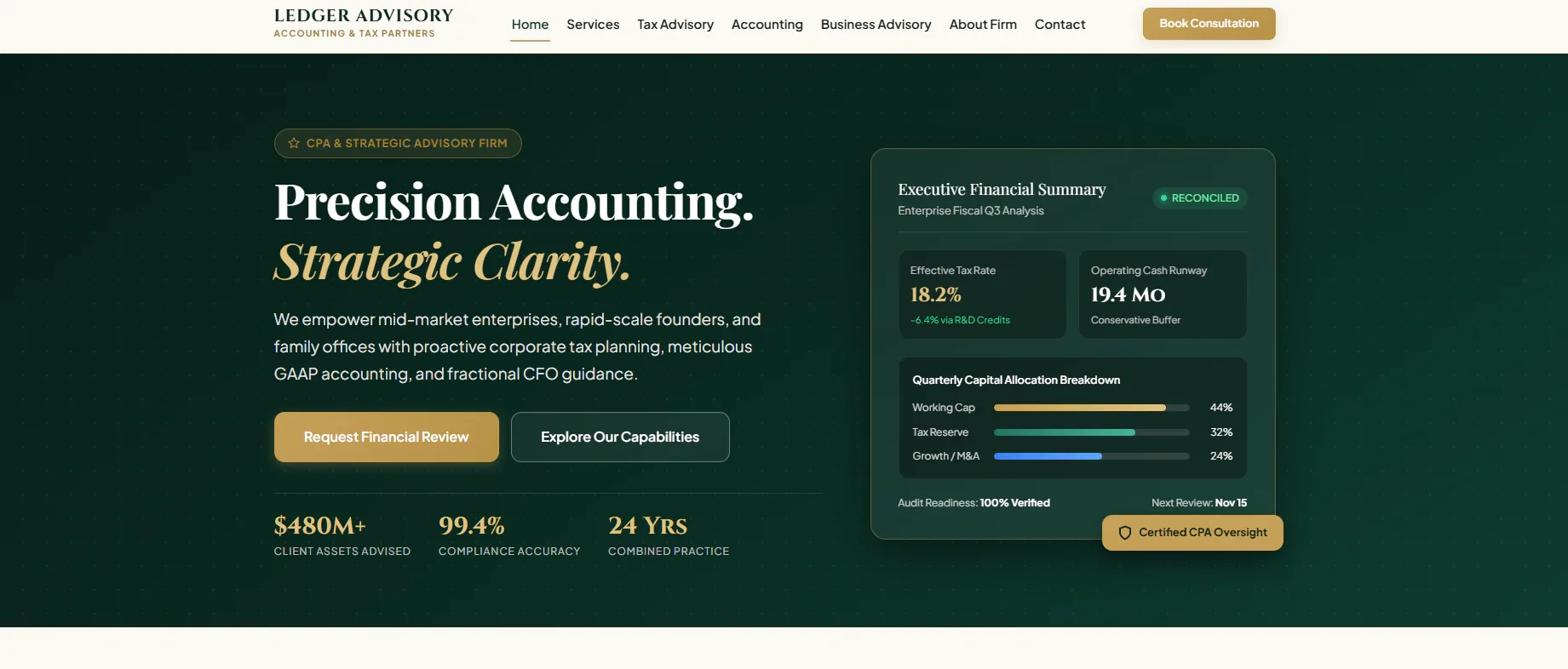 Legal Advisory website concept by SiteCraft